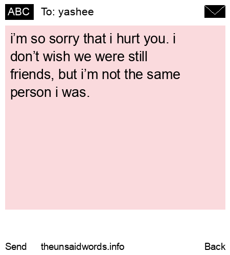 unsent message to yashee