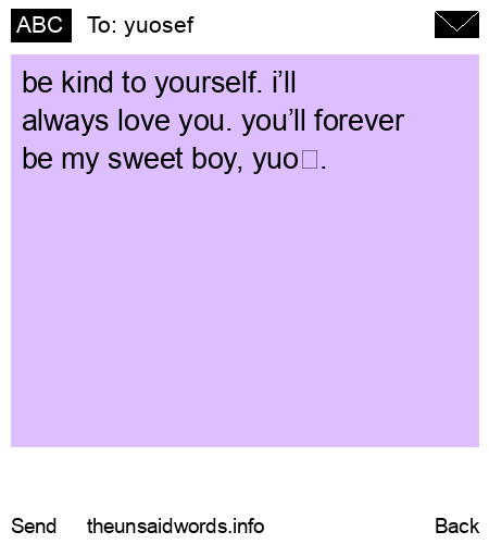 unsent message to yuosef