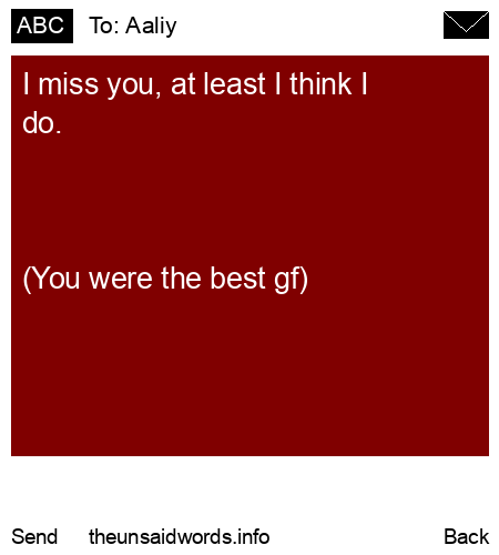 unsent message to Aaliy
