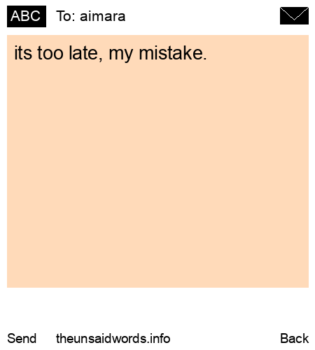 unsent message to aimara