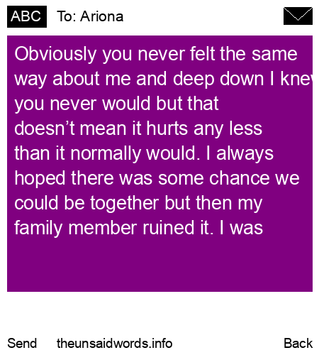 unsent message to Ariona