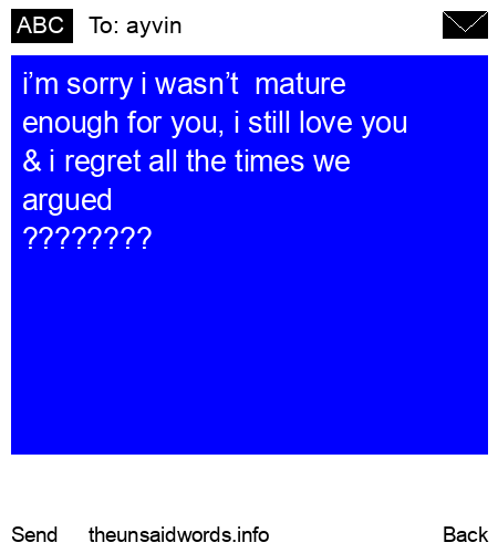 unsent message to ayvin