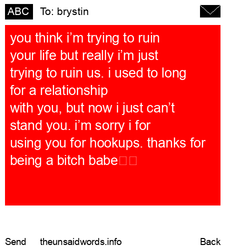 unsent message to brystin