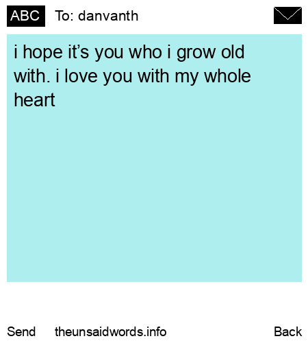 unsent message to danvanth