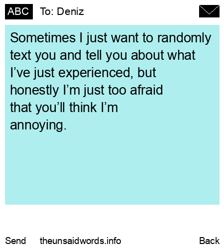 unsent message to Deniz