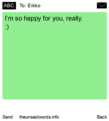 unsent message to Eikko