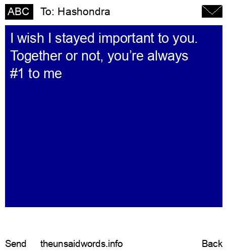 unsent message to Hashondra 
