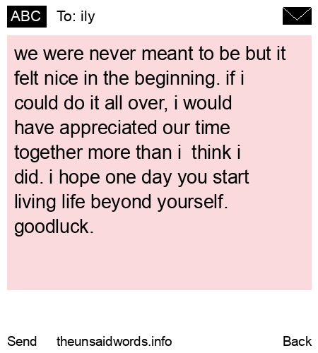 unsent message to ily