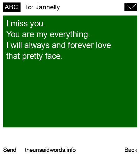 unsent message to Jannelly