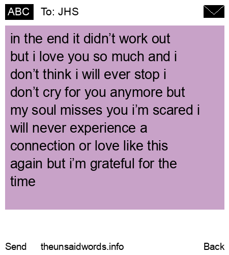 unsent message to JHS