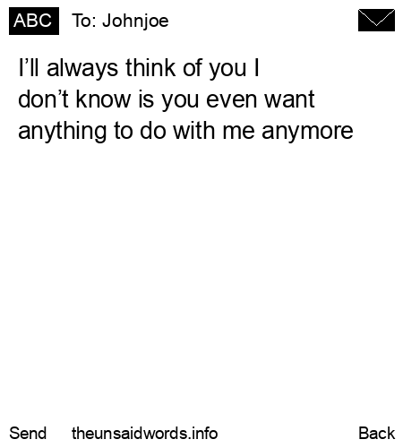 unsent message to Johnjoe