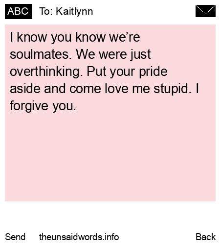 unsent message to Kaitlynn