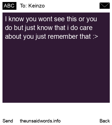 unsent message to Keinzo 