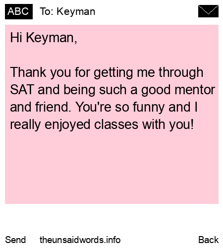 unsent message to Keyman