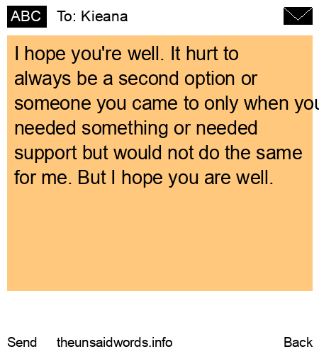 unsent message to Kieana