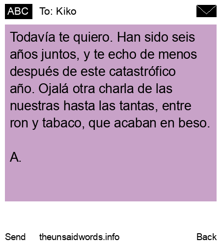 unsent message to Kiko