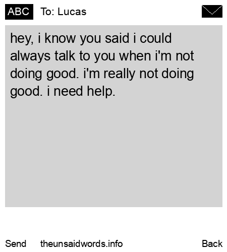 unsent message to Lucas