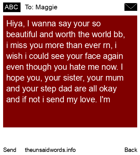 unsent message to Maggie
