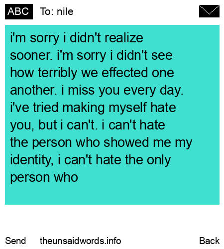 unsent message to nile