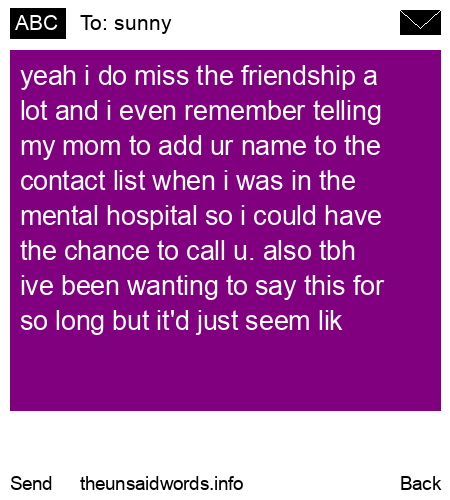 unsent message to sunny