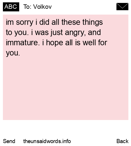 unsent message to Volkov