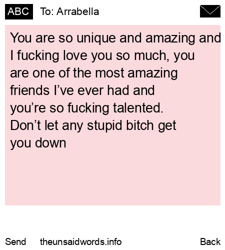 unsent message to Arrabella