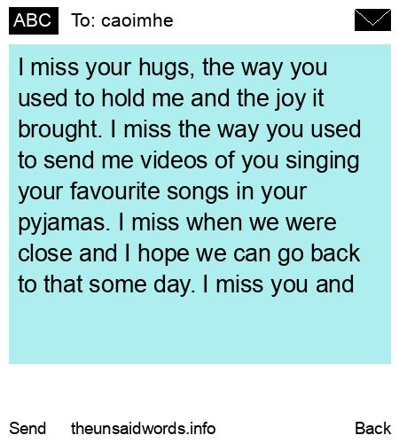 unsent message to caoimhe