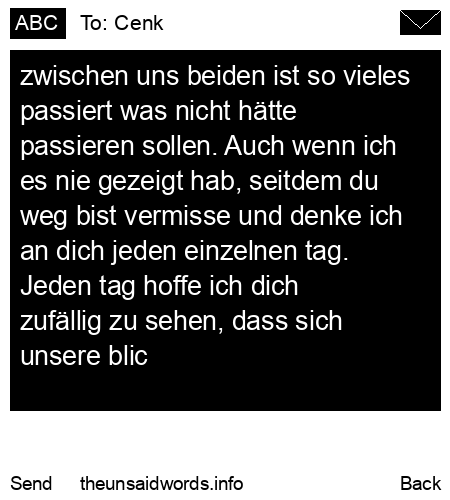 unsent message to Cenk