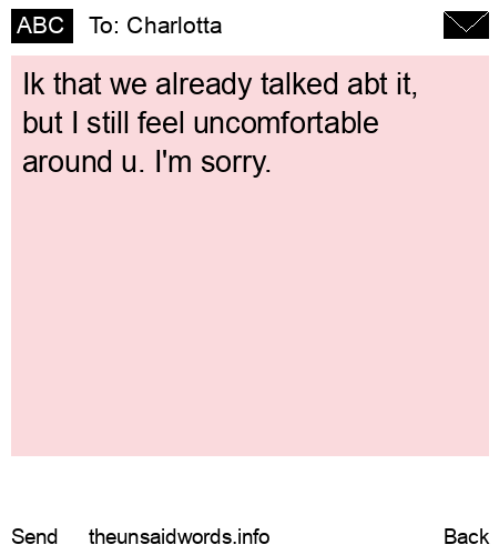 unsent message to Charlotta