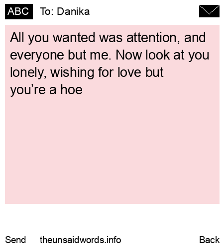 unsent message to Danika