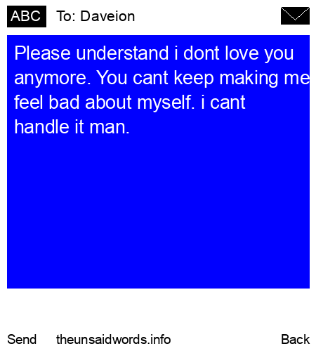 unsent message to Daveion