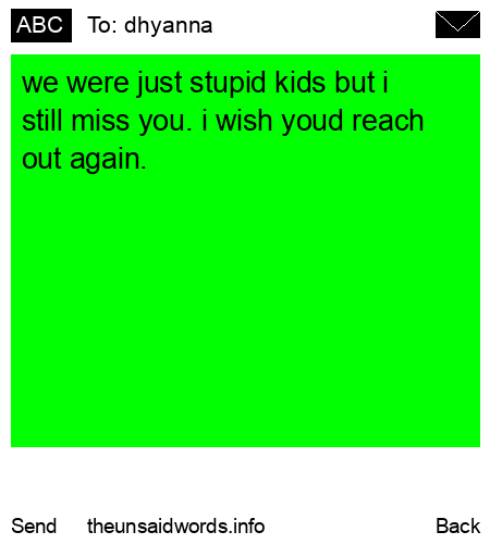 unsent message to dhyanna