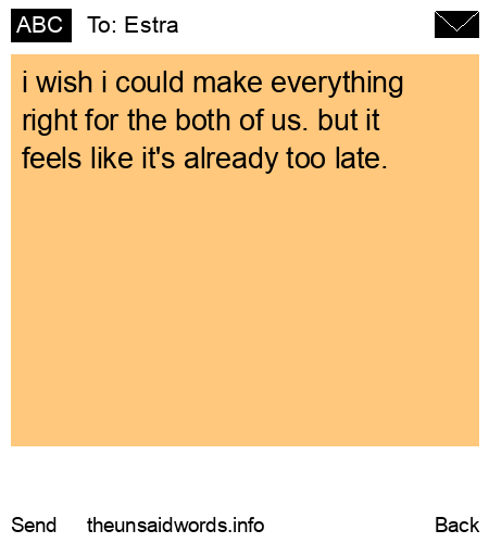 unsent message to Estra