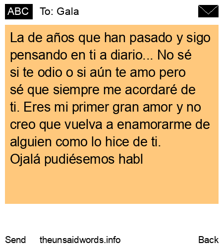 unsent message to Gala