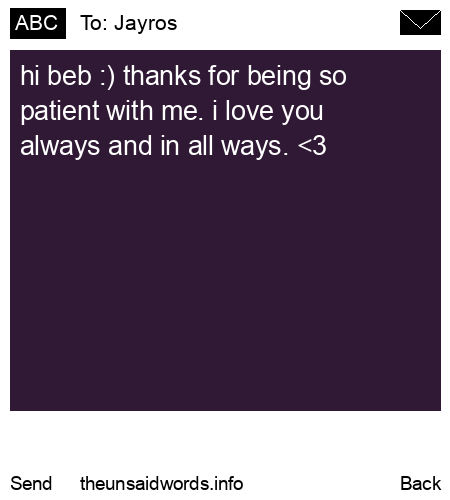 unsent message to Jayros