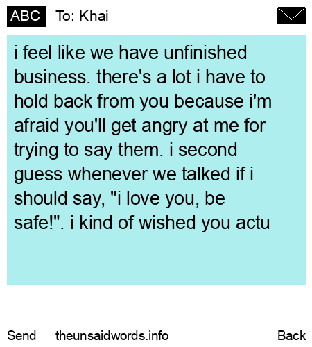 unsent message to Khai