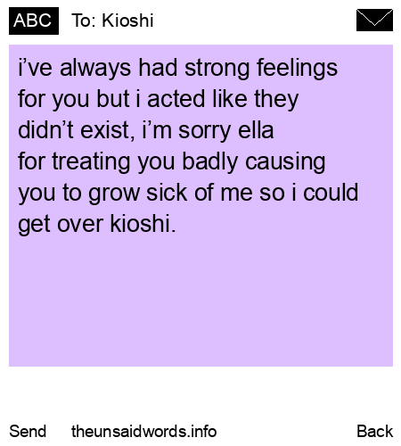 unsent message to Kioshi
