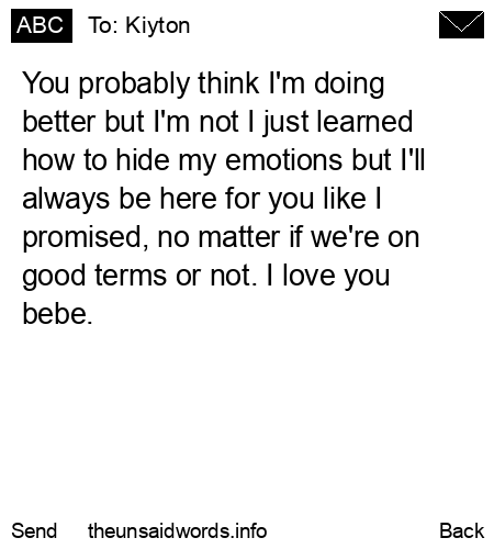 unsent message to Kiyton