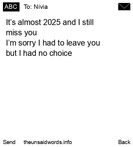 unsent message to Nivia