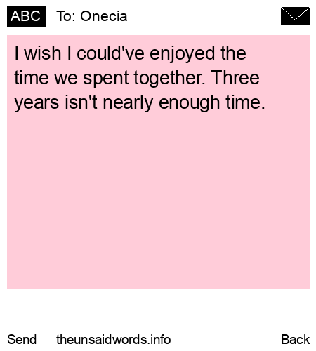 unsent message to Onecia