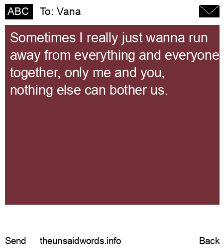 unsent message to Vana
