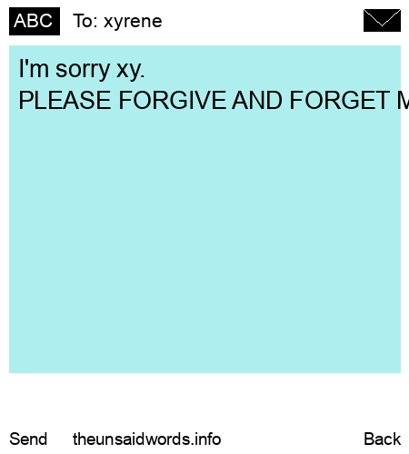 unsent message to xyrene
