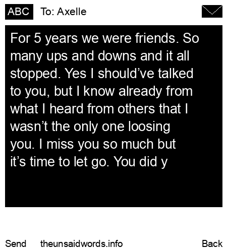 unsent message to Axelle