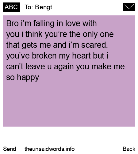 unsent message to Bengt