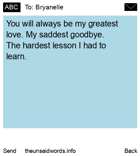 unsent message to Bryanelle
