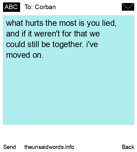 unsent message to Corban