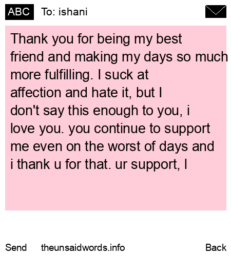 unsent message to ishani