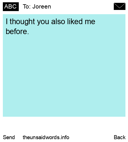 unsent message to Joreen