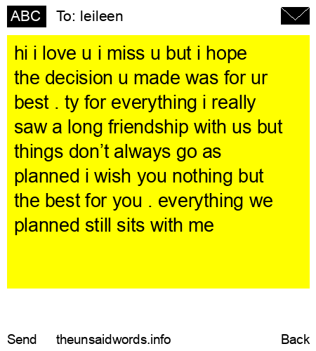unsent message to leileen