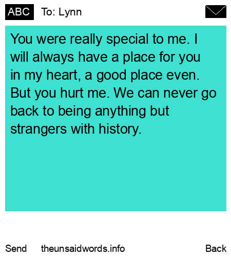 unsent message to Lynn